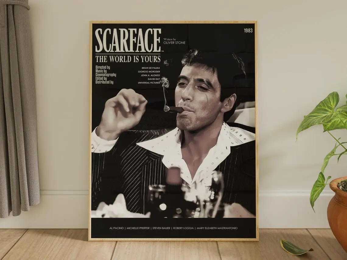 Scarface Movie Poster, Scarface Wall Decor, Product without frame