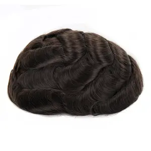 TopUnique Toupee human Hair Pieces for Men Thin Skin with Single Knot Technique - Very Durable men’s hair system hair replacement system