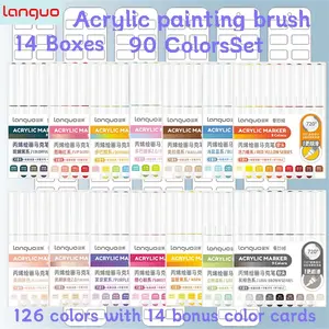 Languo Liquid Acrylic Markers Set, 126 Colors, Soft Tip, Large Capacity, Includes Color Cards, Perfect for Art, Drawing & Art Markers Pen