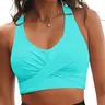 GRAPENT Women's 2-Piece Criss Cross Bikini Sets - Sleeveless Twist Front Ruched Tankini Top, Removable Padding, Adjustable Strap Back Cropped Swimwear, Mega Stretchy Fully Lined, Modern for Sporty Use, Lounging by the Pool, No Unnecessary Bulk