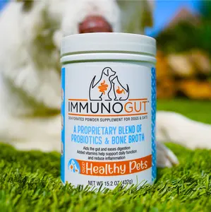 ImmunoGut - Proprietary Blend of Probiotics & Bone Broth for Dogs & Cats - Aids Gut Health & Eases Digestion - Added Vitamins Support Daily Function & Reduce Inflammation