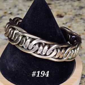 #194 Silicon Bronze 6" x 3/4" Hand-Woven Cuff Bracelet Handmade Artisan Jewelry Unisex Gift Ready Open Cuff Handcrafted Design
