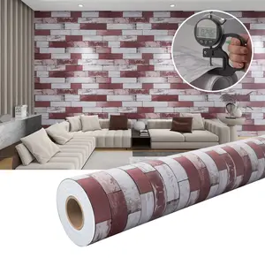 1 Roll Vintage Brick Pattern Wallpaper – Self-Adhesive Brick Wall Décor Sticker for Walls, Easy to Remove, Durable Vinyl Material, Waterproof, Realistic Textured Design, Perfect for Home Décor and Wall Decoration
