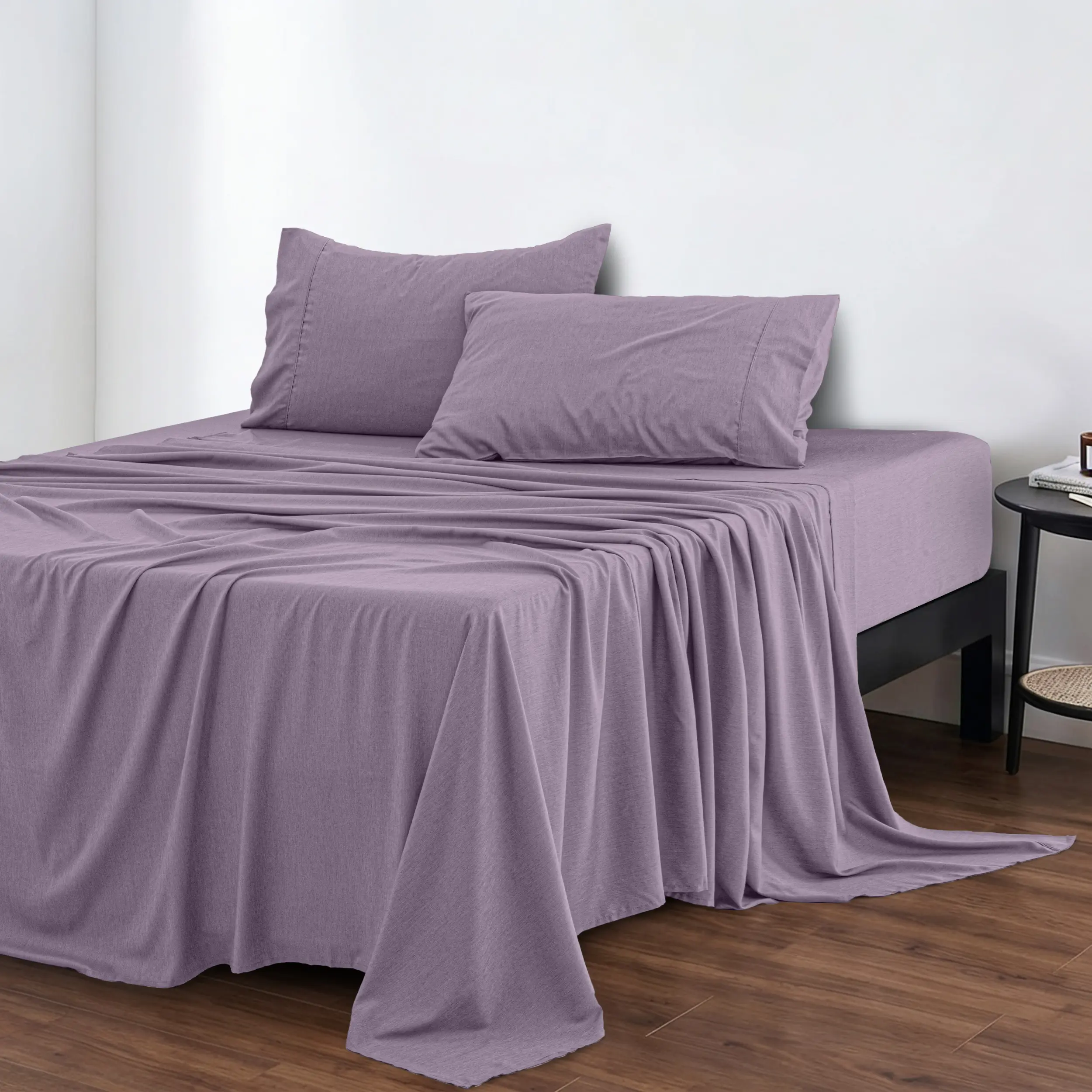 4pc Bamboo Blnd Quen Lilac Sheets