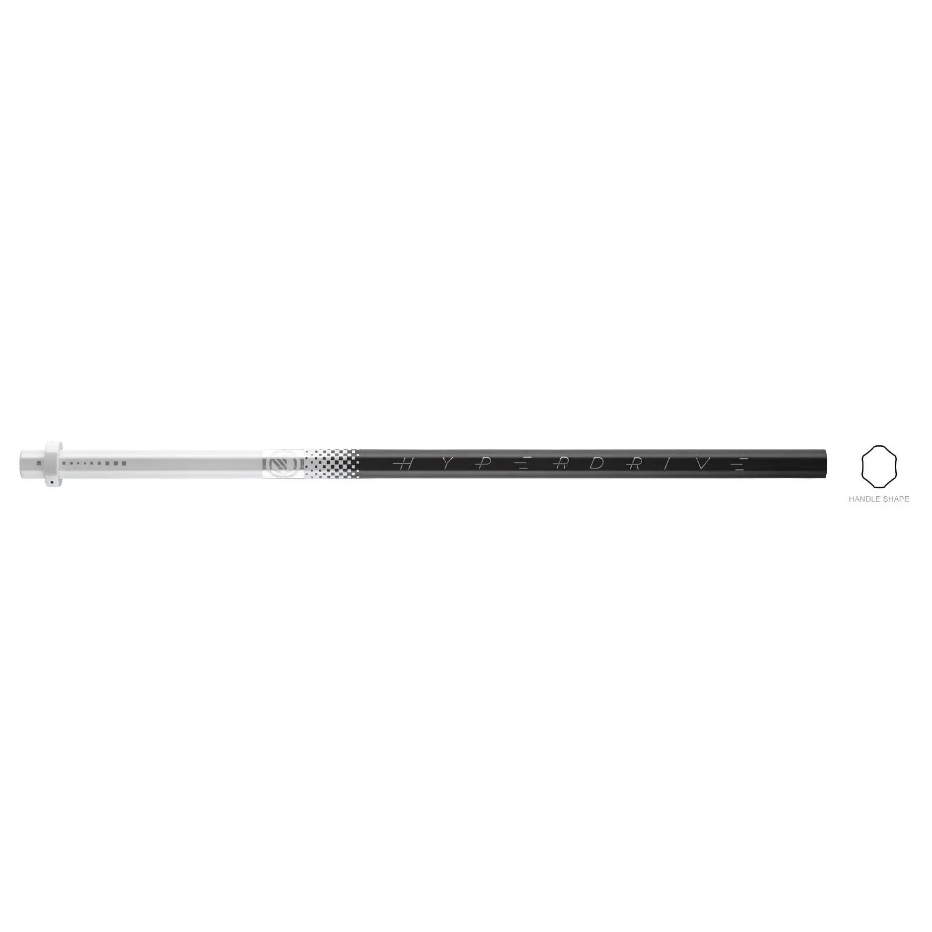Attack Lacrosse Shaft - Hyperdrive with Matte Grip Finish and ABE 3 Signature Rounded Edge Butt-End, 7 Contact Points, Lacrosse Play, Silicone Liner