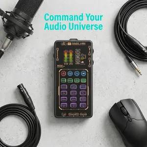 MAOMAO X55 PRO Electronic Digital Sound Card Device - Handheld Mini Voice Changer Recording Set with Professional Chipset, Portable Audio Interface for Gaming, Singing, Compatible with Phones, Computers
