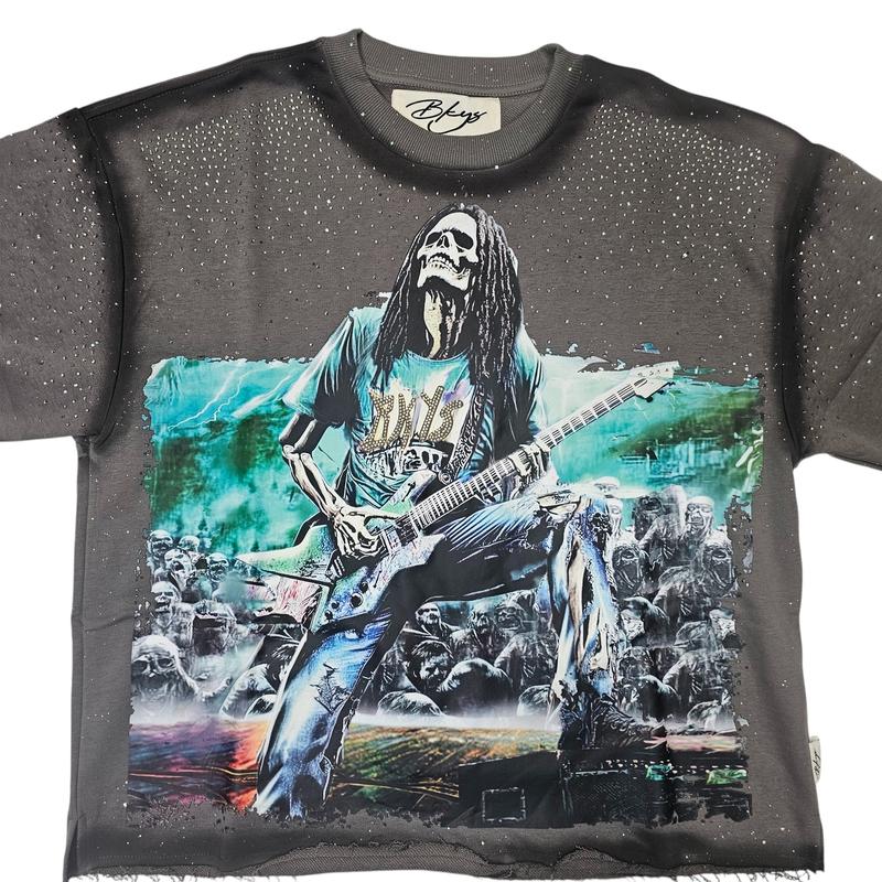 BKYS MEN'S FEAR NO ART CROPPED T-SHIRT