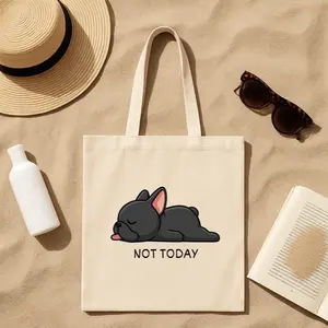 Not Today Tote Bag - Cute French Bulldog Design, Perfect for Beach & Book Lovers, Stylish & Durable