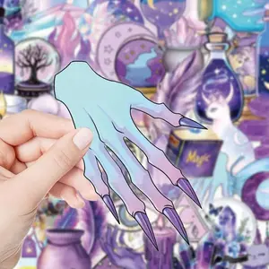 10/30/50/100pcs Transparent Laser Cute Magic Witch Graffiti Stickers Aesthetic PET DIY Suitcase Phone Laptop Waterproof Sticker