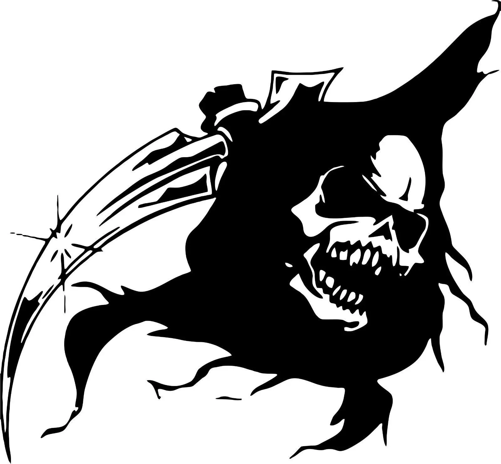 Grim Reaper Head Skull Scythe Vinyl Decal Sticker for Cars, Trucks, Windows, Laptops - Peel & Stick, Easy to Apply, 6-Year Outdoor Durable, High-Quality, Mirror Chrome, Lime Tree Green, Orange (American-Made)