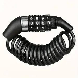 Motorcycle Helmet Lock, 4-Digit Bicycle Combination Lock Set, Portable Bike Wheel Lock for Helmets and Luggage!