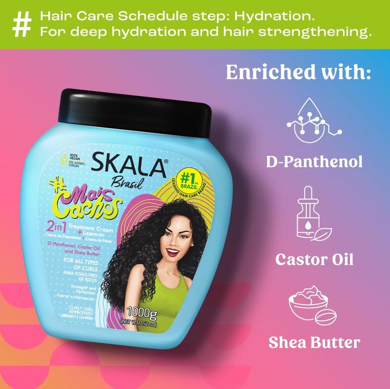 SKALA Mais Cachos for hair type 3ABC - 2 IN 1 Conditioning Treatment Cream & Cream To Comb 35.2oz