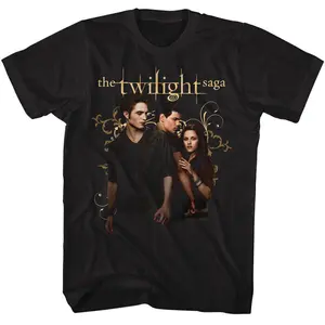 Twilight Movie T- Shirt Edward Jacob Bella Adult New Licensed Black Cotton