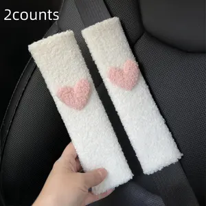 Car Seat Belt Shoulder Pad, Cute Peach Heart Pattern Car Seat Belt Cover, Car Interior Decoration Accessories for Women & Girls