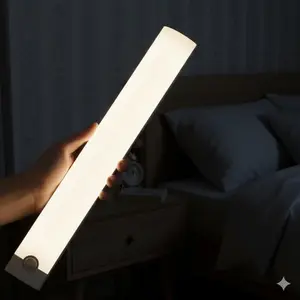 Magnetic Motion Sensor LED Cabinet Light, 3 Dimmable Levels, Instant Wake-Up, Anti-Collision Design, Rechargeable Emergency Lighting for Closet, Wardrobe, Hallway, Nightlight for Bedroom, Gift Box Set, Energy-Saving Safety Light Strip
