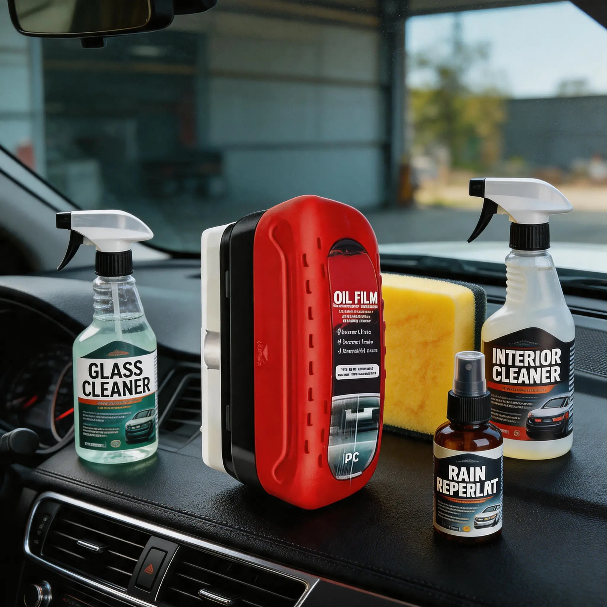 Car Windshield Cleaner Brush, Automotive Glass Wipe Tool for Oil Film Removal and Clear Driving Visibility