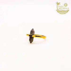 Faiza Naturals Pyrite Crystal Tower ring for protection, attracting wealth, goodluck and happiness-Adjustable sizing, latina accessories