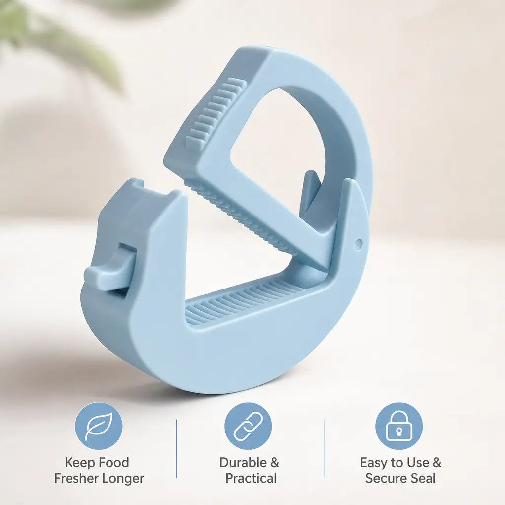 1-Pack Compact Food Preservation Buckle, Durable Plastic Sealing Clamp for Snack, Bread Storage Bags, Indoor Kitchen Utensils for Household Daily Use