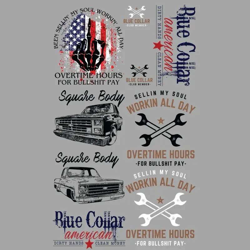 Blue Collar Men - 22x36 - PREMADE GANG SHEET Blue Collar Men - 22x36 - PREMADE GANG SHEET
