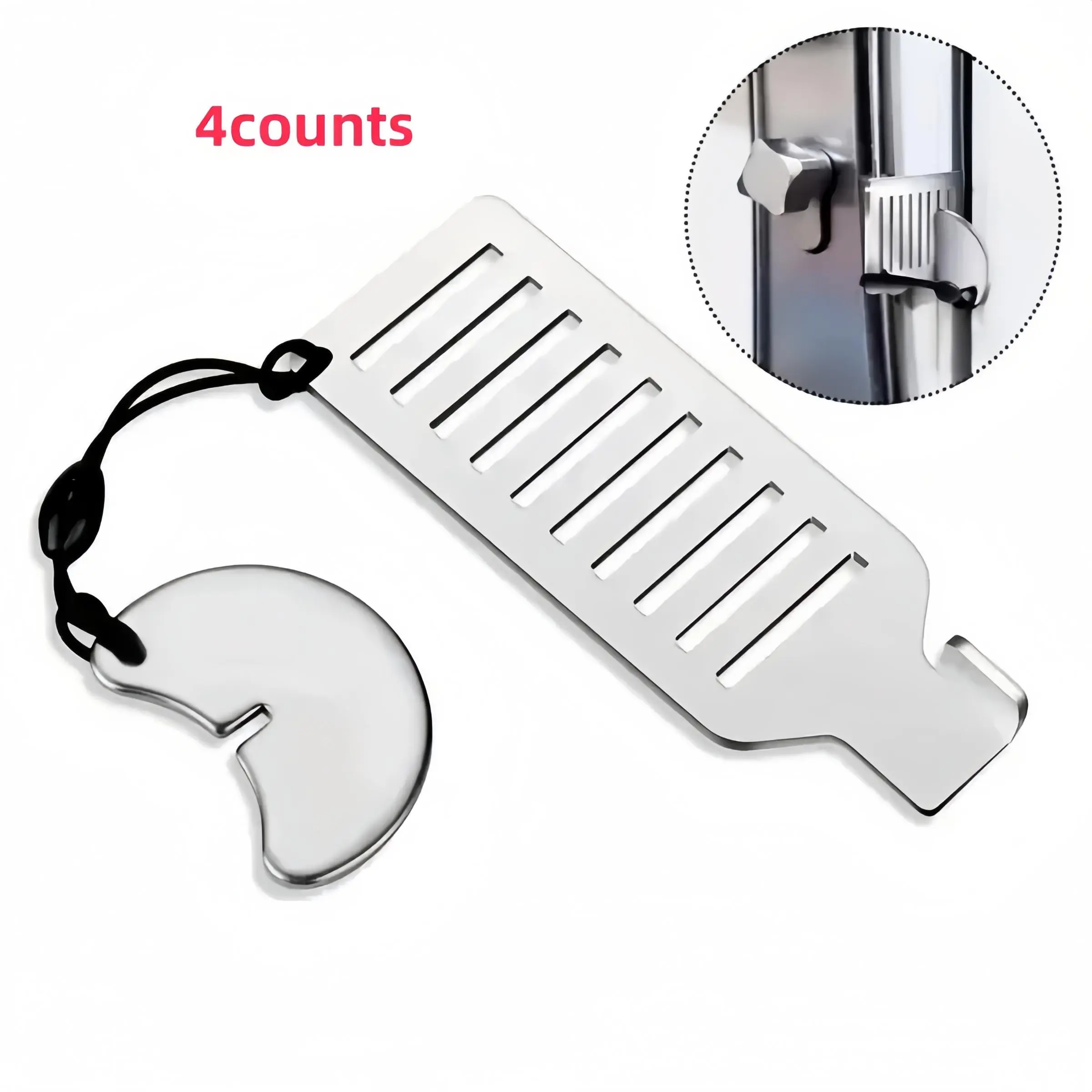 4-Piece Portable Door Latch, No-Drill Security Lock, Home Hotel Travel Safe, Anti-Theft Door Lock, Secure Lock, Easy Installation, Durable Design, Sturdy Lock, High Security Locks