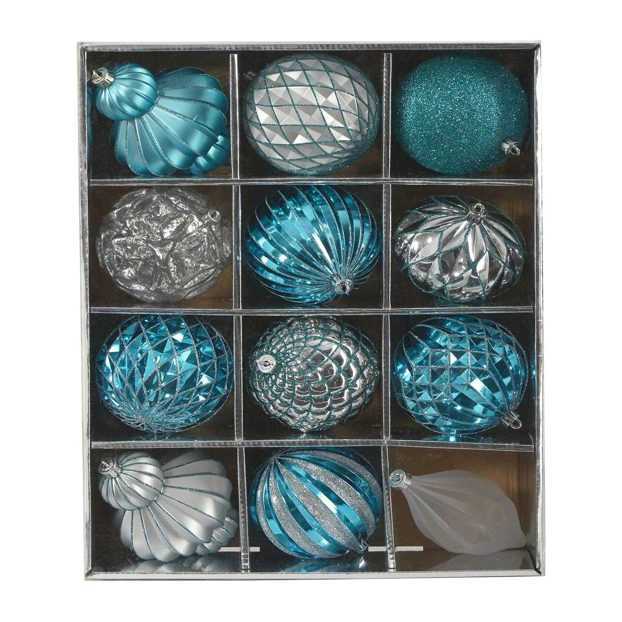Lux Shatterproof, 12 Count Christmas Tree Ornament Set, 100mm Lux Shatterproof, 12 Count Christmas Tree Ornament Set, 100mm