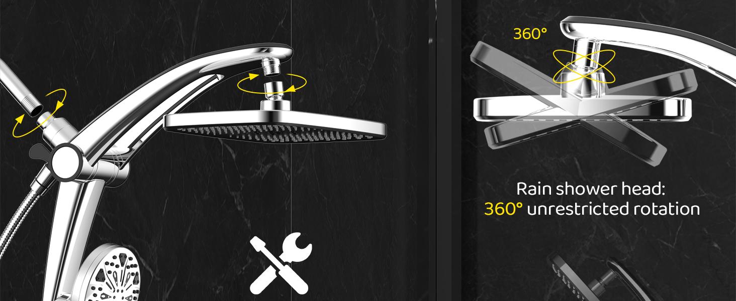 Rain Shower Head with filtered Handheld High Pressure rainfall Shower Heads with Handheld Spray Combo Adjustable one-piece stand daul shower head Built-in Magnetic Docking and Power Jets Adjustable Showerhead Rainfall Shower System Handheld Showerhead Set Rain Shower Head with filtered Handheld High Pressure rainfall Shower Heads with Handheld Spray Combo Adjustable one-piece stand daul shower head Built-in Magnetic Docking and Power Jets Adjustable Showerhead Rainfall Shower System Handheld Showerhead Set
