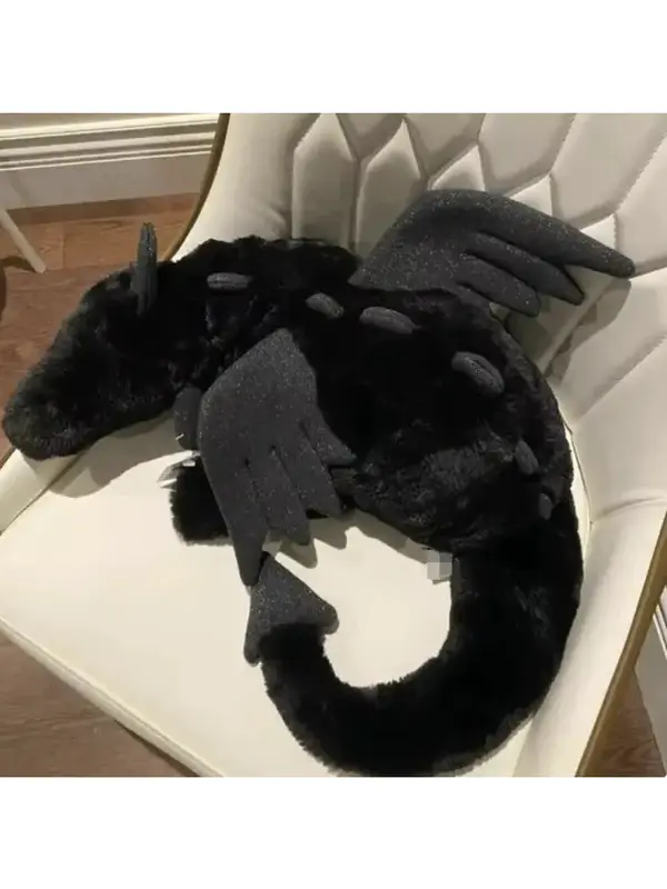 Jellycat Onyx Dragon Plush Toy - Unisex, Large, Ultra-Soft Fantasy Stuffed Animal, Cozy Children's Gift, Keychain Accessory