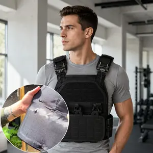 This versatile mollusknit vest features two 3-A/4 pads and is adjustable in size for outdoor hunting and sports.