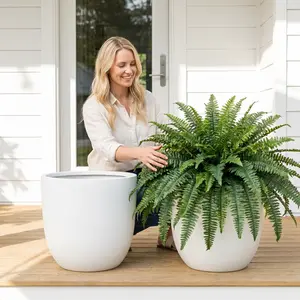 No-Watering front Porch Fern Hack – Full& large  Artificial Boston Fern for Indoor Outdoor Porch Decor,Maintenance Free Silk Greenery Bush for Hanging Baskets and Home Garden Decoration summervibes☀️