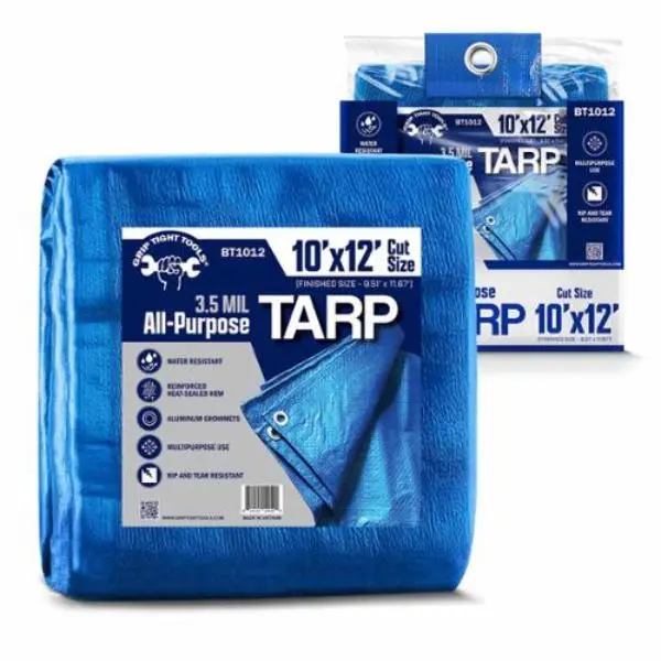 Grip Tight Tools BT1012 10 x 12 ft. Medium Weight Blue Tarp