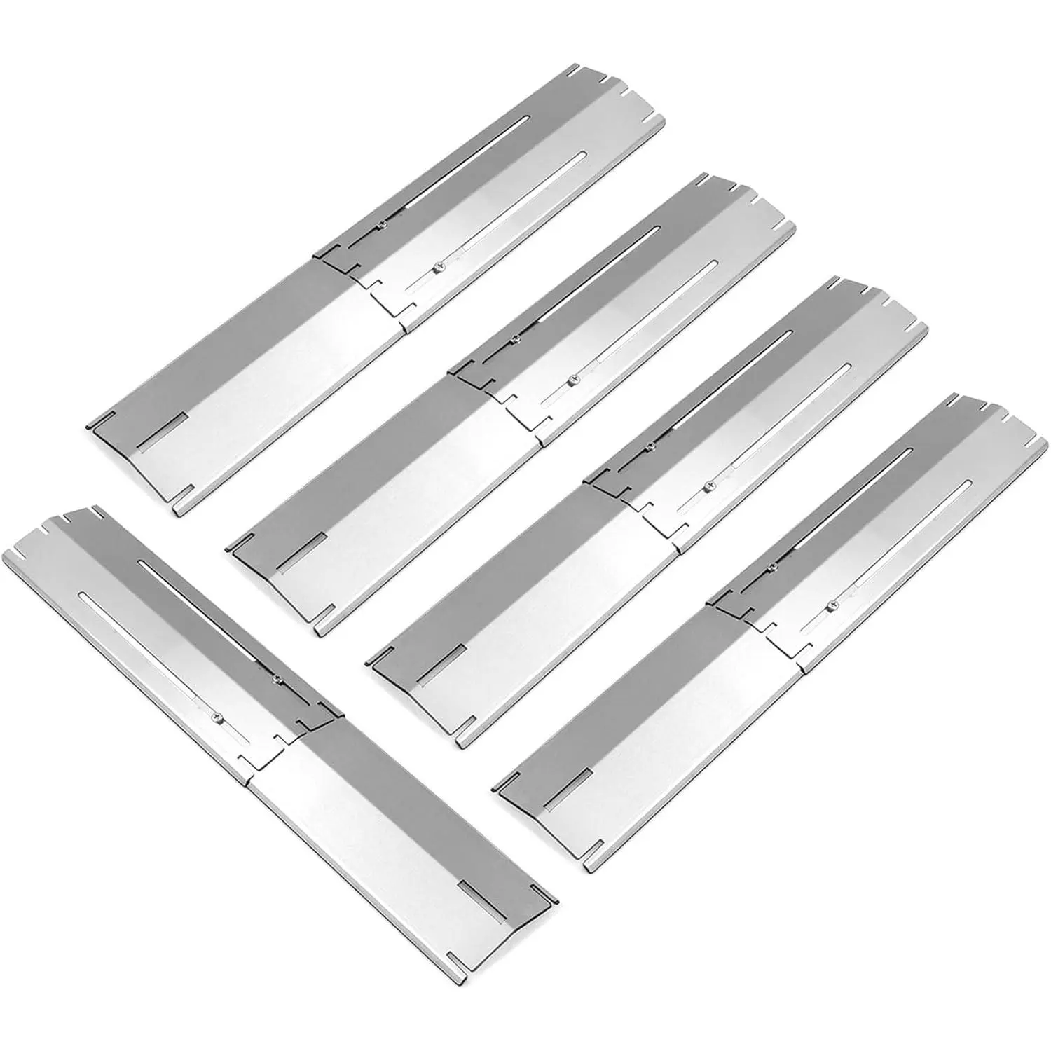 Universal Adjustable Tent Shield, Stainless Steel Heat Plate, Grill Burner Cover, Flamer Tamer, Grill Repair Kits for Charbroil and Other Gas Grill Models, 5-Pack BBQ Replacement  Kit