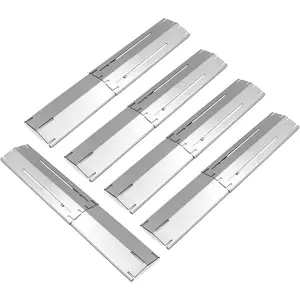Universal Adjustable Tent Shield, Stainless Steel Heat Plate, Grill Burner Cover, Flamer Tamer, Grill Repair Kits for Charbroil and Other Gas Grill Models, 5-Pack BBQ Replacement  Kit