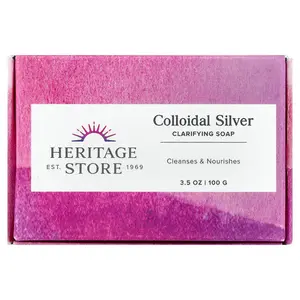 Heritage Store Colloidal Silver Clarifying Bar Soap, 3.5 oz (100 g)