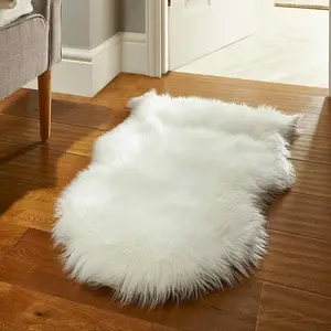 1pc Nordic Cloud-Touch Faux-Wool Flat-Bottom Fish Accent Rug｜Winter Long-Pile for Bed-Sofa-Living-Bath-Study, Multi-Size, Fluffy Modern Rug, Shaggy Area Rugs, Shaggy Fuzzy Rugs