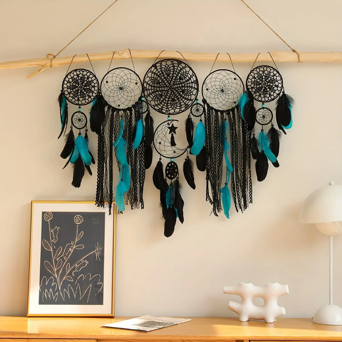 5 Pieces Large Dreamcatcher Hanging Decorations, Bedroom Decoration, Arts and Crafts Wall Decoration, Home Decoration, Christmas Graduation Season Creative Gifts Ornaments Hangable
