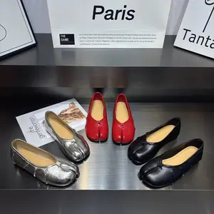 Trendy Split-Toe Ballerina Flats, Lightweight Non-Slip Casual Shoes, Breathable Soft PU Footwear for Women's Everyday & Outdoor Activities