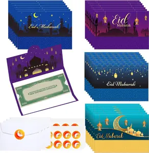 200 Set Eid Mubarak Envelopes for Money and Gift Card Holders Eid Mubarak Gift Card with Envelopes