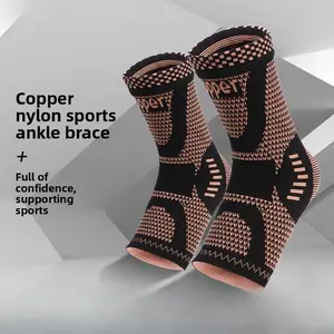 Copper fiber sports ankle pads, nylon knitted breathable ankle pads, basketball running fitness guards, copper ion foot guards