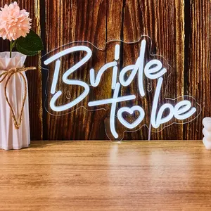 Bride To Be Neon Sign, USB Powered Neon Sign, Led Light Letters, Decorative Neon Light for Wedding Party Bedroom Game Room, Party Decoration Supplies