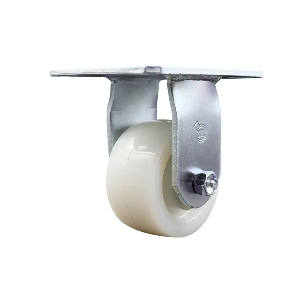 Service Caster SCC-35R420-NYB Heavy Duty Large Top Plate Nylon Swivel Caster with Maintenance Free Bearings & 4 x 2 in. White Wheel - 800 lbs Capacity per Caster