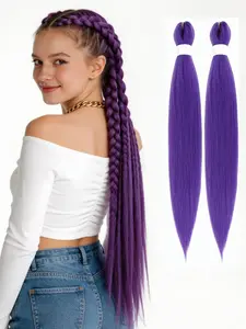 2-Pack Ez Large Braids 26 Inch Easy Braid Low-Temperature Fiber Hair, African Dreadlocks, Straight Long Wigs for All Seasons