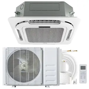9000 BTU Ceiling Cassette Mini Split AC & Heat Pump, 23 SEER2, 230V, WiFi, 360° Airflow, 25FT Install Kit