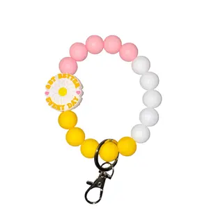 Handmade silicone beaded keychain wristlets, fun and colorful accessories