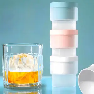 Ice Ball Maker Mold 6 PC Reusable 2.5 Inch Silicone Round Ice Sphere Tray with Lids & Funnel for Whiskey Cocktails & Bourbon Home Bar Accessories Ice Ball Molds