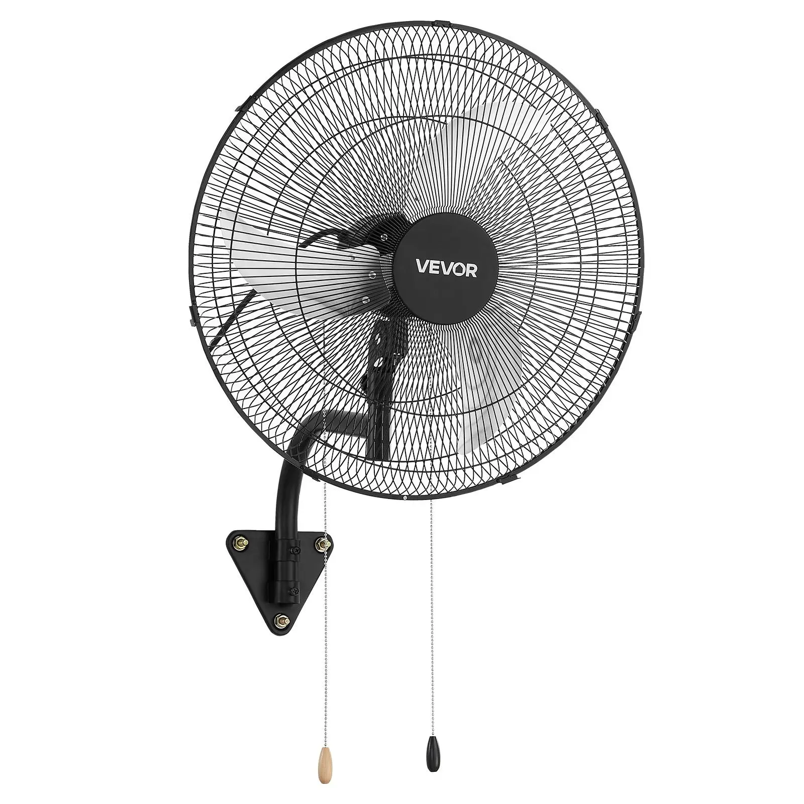 【Summerfinds】VEVOR 20-in Sturdy Wall Mount Cooling Fan with Aluminum Blade, 3-Speed Control, Oscillation, Adjustable Rotation Angle, 27.8 Ft Airflow, 3660 CFM, 2 Mounting Options for Garage, Black