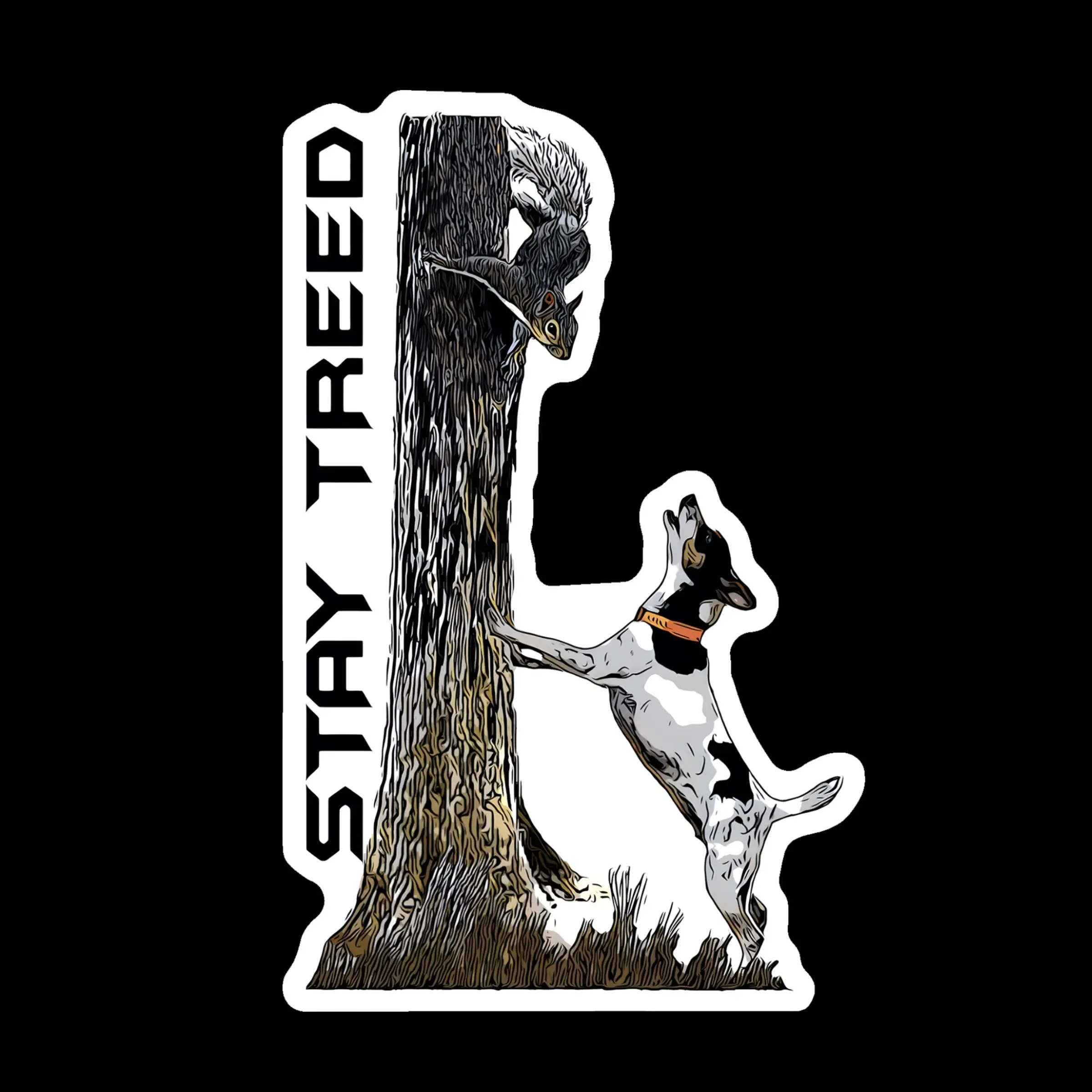Feist Squirrel Dog, Decorative Vinyl Sticker Featuring Squirrel and Dog Design, Waterproof Decal