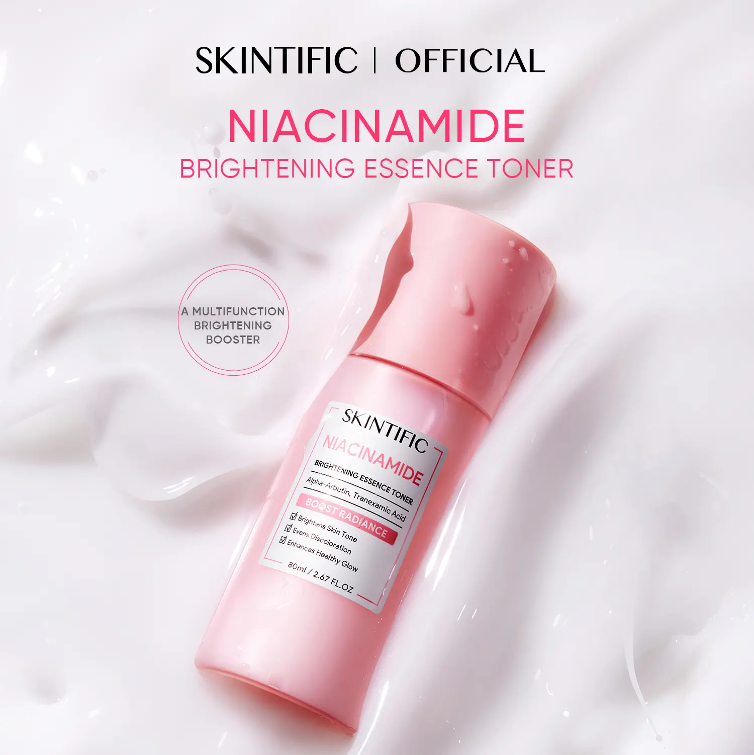 [New Launch] SKINTIFIC Niacinamide Brightening Essence Toner | Triple Brightening Agents + BPE Tech for Glowing Skin