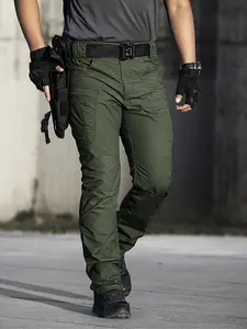 Men's Tactical Work Pants All-Seasons Fitted Sporty Style Woven Fabric Durable Zipper Pockets Hiking Travel Casual Outdoor Wear