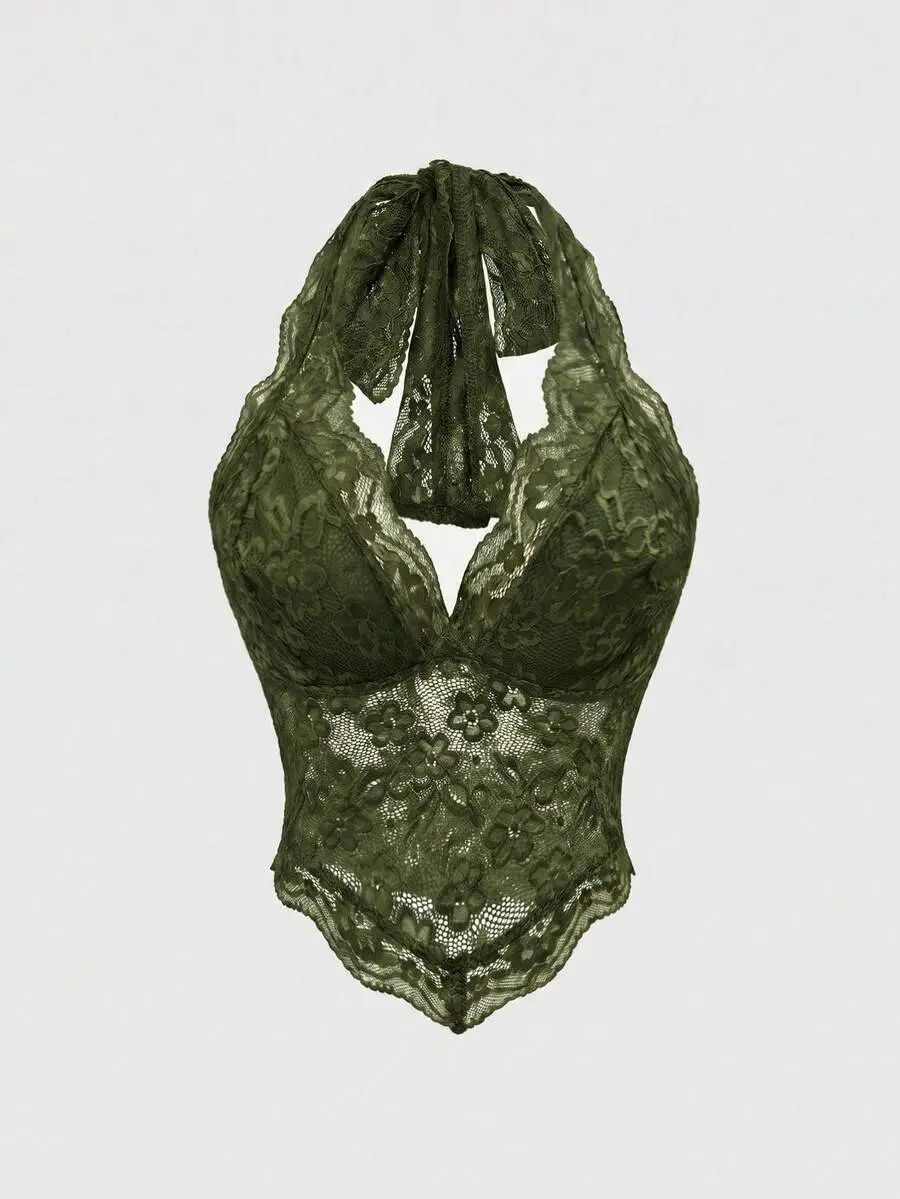 Fairycore Women's Sexy Lace Halter Neck Camisole