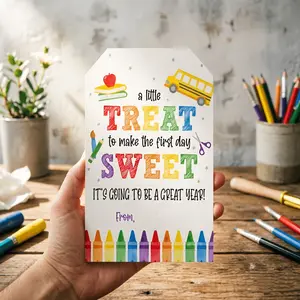 20 Sheets First Day of School Labels, Sweet Treat Labels, School Gift Tags, Classroom Peer Teacher Labels, Educational Supplies
